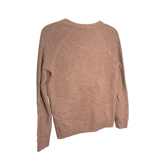 Madewell Button-Up Merino Wool Cardigan Sweater V-Neck Pockets Brown Womens Sz S - Picture 2 of 5